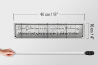 Blechschild Spruch 46x10cm Geheimnis einer sauberen Wohnung Dekoration