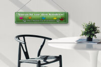 Blechschild Spruch 46x10cm Vorsicht Kinder Hund ist harmlos Dekoration