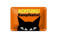 Blechschild Spruch 18x12cm Achtung Kampfkatze Katze