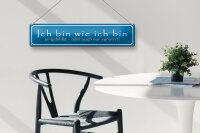 Blechschild Spruch 46x10cm ich bin wie ich bin eingebildet Dekoration