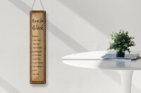 Blechschild Spruch 10x46cm Rezept für Glück 2 Tassen Freude Dekoration