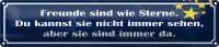 Blechschild Spruch 46x10cm Freunde wie Sterne sind immer...