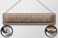 Blechschild Spruch 46x10cm wenn ich Kekse sehe zwei Stimmen Dekoration