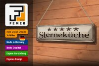 Blechschild Spruch 46x10cm 5 Sterneküche Geschenk Meatll Dekoration