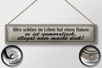 Blechschild Spruch 46x10cm alles schöne hat einen Haken Dekoration