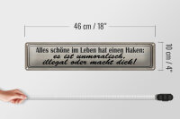 Blechschild Spruch 46x10cm alles schöne hat einen Haken Dekoration