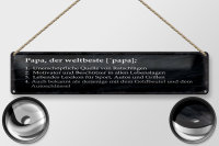 Blechschild Spruch 46x10cm Papa der weltbeste Beschützer Dekoration