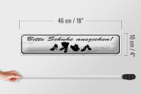 Blechschild Spruch 46x10cm bitte Schuhe ausziehen Geschenk Dekoration