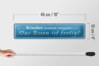 Blechschild Spruch 46x10cm Kinder kommt nörgeln Essen Dekoration