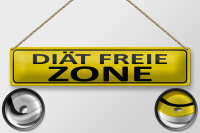 Blechschild Spruch 46x10cm Diät freie ZONE Geschenk Dekoration