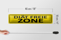 Blechschild Spruch 46x10cm Diät freie ZONE Geschenk Dekoration