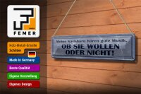 Blechschild Spruch 46x10cm meine Nachbarn hören gute Musik Dekoration
