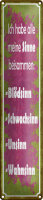 Blechschild Spruch 10x46cm habe alle meine Sinne...