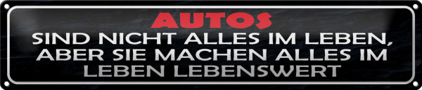 Blechschild Spruch 46x10cm Autos nicht alles im Leben aber Dekoration
