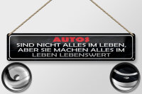 Blechschild Spruch 46x10cm Autos nicht alles im Leben aber Dekoration
