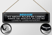 Blechschild Spruch 46x10cm Musik nicht alles im Leben aber Dekoration