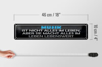 Blechschild Spruch 46x10cm Musik nicht alles im Leben aber Dekoration
