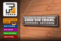Blechschild Spruch 46x10cm wir können den Wind nicht ändern Dekoration