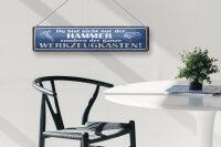 Blechschild Spruch 46x10cm du bist nicht nur der Hammer sondern Werkzeugkasten