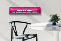 Blechschild Spruch 46x10cm Zwei nackt und im Schlafzimmer Dekoration