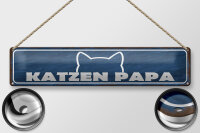 Blechschild Spruch 46x10cm Katzen Papa Geschenk Dekoration