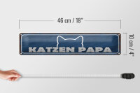Blechschild Spruch 46x10cm Katzen Papa Geschenk Dekoration