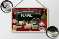 Blechschild Weihnachten Grüße aus MARL Geschenk Dekoration  18x12cm