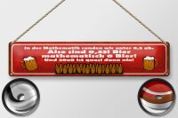 Blechschild Spruch 46x10cm 0,33 Bier mathematisch 0 Bier...