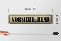Blechschild Hinweis 46x10cm Vorsicht Hund Geschenk Dekoration