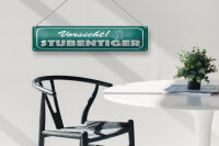 Blechschild Hinweis 46x10cm Vorsicht Stubentiger Katze Dekoration