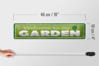 Blechschild Spruch 46x10cm welcome to my Garden Garten Dekoration