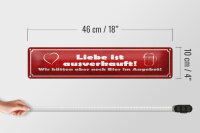 Blechschild Spruch 46x10cm Liebe ausverkauft Bier Angebot Dekoration