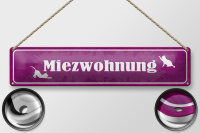 Blechschild Spruch 46x10cm Katze Miezwohnung Geschenk Dekoration