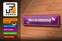 Blechschild Spruch 46x10cm Katze Miezwohnung Geschenk Dekoration