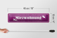 Blechschild Spruch 46x10cm Katze Miezwohnung Geschenk Dekoration