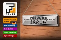 Blechschild Spruch 46x10cm keine Freunde Sammlung an Irren Dekoration