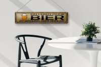 Blechschild Spruch 46x10cm Leben ohne Bier möglich sinnlos Dekoration