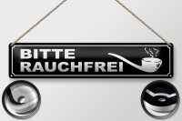 Blechschild Hinweis 46x10cm Bitte rauchfrei Geschenk...