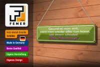 Blechschild Spruch 46x10cm Gute Besserung Gesund ist man Dekoration