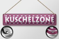 Blechschild Spruch 46x10cm Kuschelzone Herzen Geschenk Dekoration