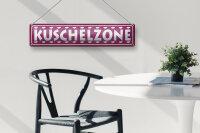 Blechschild Spruch 46x10cm Kuschelzone Herzen Geschenk Dekoration