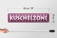 Blechschild Spruch 46x10cm Kuschelzone Herzen Geschenk Dekoration
