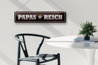 Blechschild Spruch 46x10cm Papas Reich Grill Dekoration