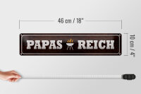 Blechschild Spruch 46x10cm Papas Reich Grill Dekoration