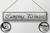 Blechschild Hinweis 46x10cm Camping Princess