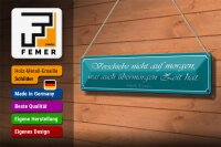 Blechschild Spruch 46x10cm verschiebe nicht auf Morgen was Dekoration