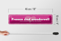 Blechschild Spruch 46x10cm Frauen sind wundervoll Herz Dekoration