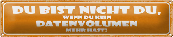 Blechschild Spruch 46x10cm du bist nicht du wenn du kein Dekoration