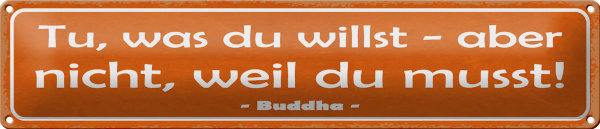 Blechschild Spruch 46x10cm tue was du willst aber nicht Dekoration