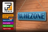 Blechschild Hinweis 46x10cm Ruhezone Geschenk Dekoration